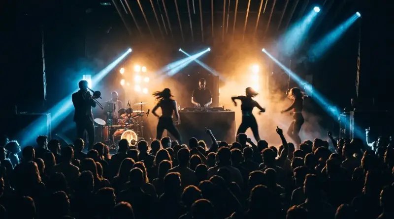 DJ Live, musiciens et performeurs en pleine soirée
